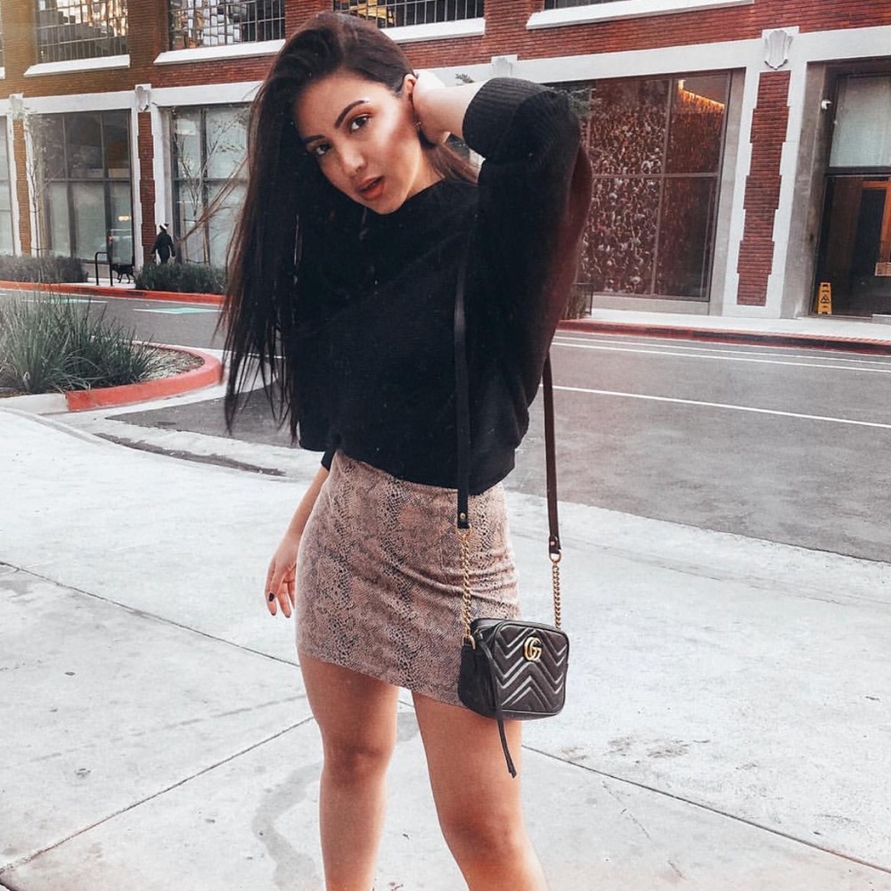 Snake print skirt